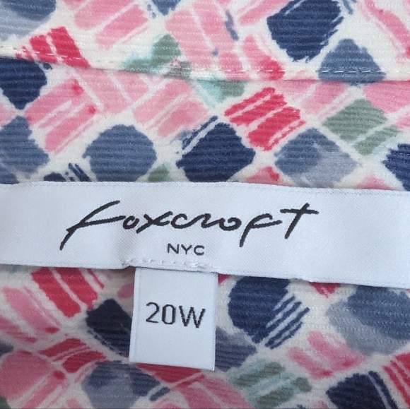 Foxcroft Cole Roll Sleeve Button-Up Shirt... Size 20W - Picture 8 of 9